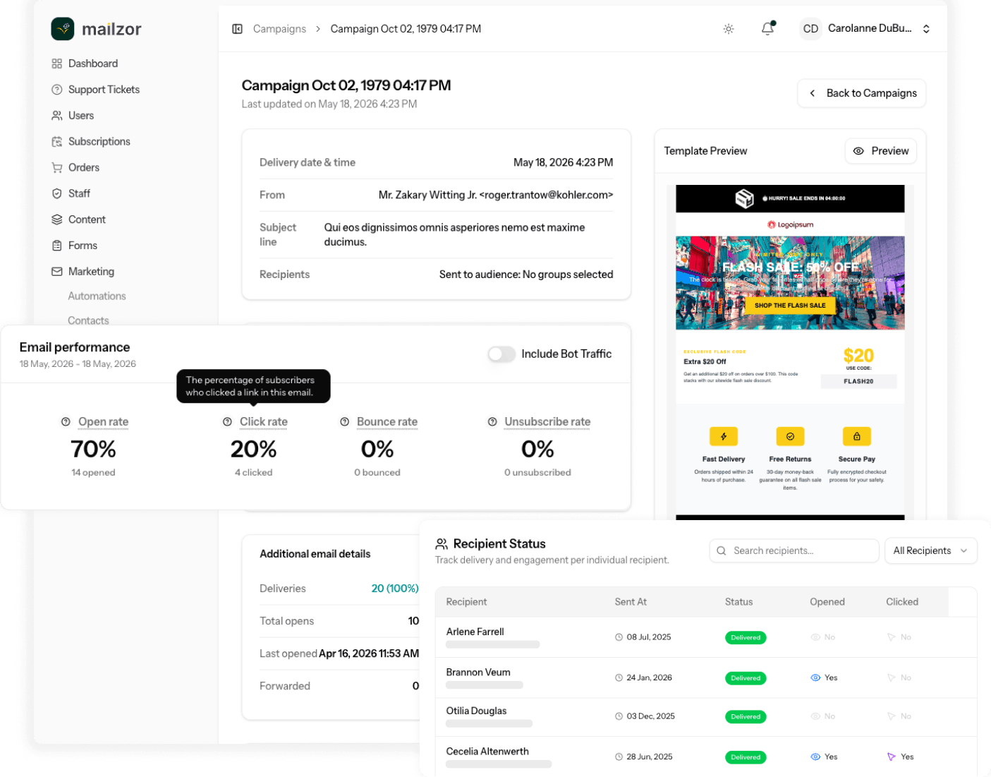 Campaign Analytics with Bot Filtering