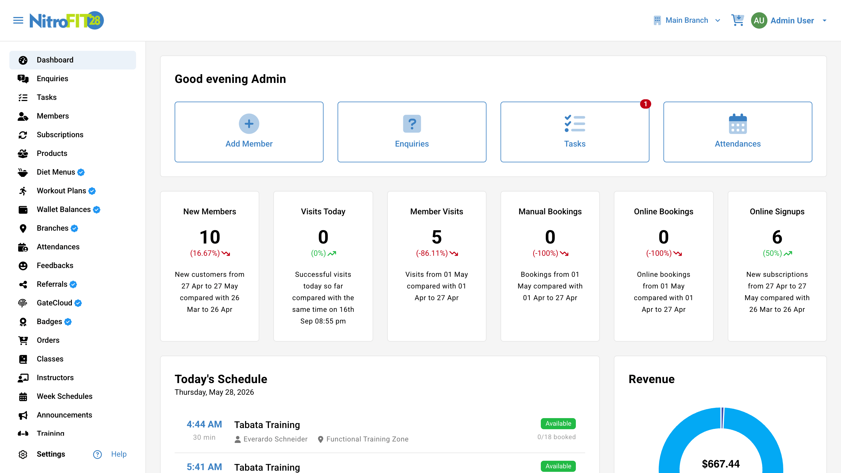 NitroFIT28 Platform Screenshot